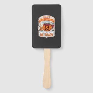 Happy Halloween Eat Drink Be Scary Pumpkin Cauldro Hand Fan