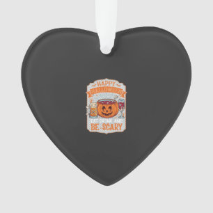 Happy Halloween Eat Drink Be Scary Pumpkin Cauldro Ornament