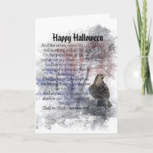 Happy Halloween Edgar Allan Poe Raven Poem Card