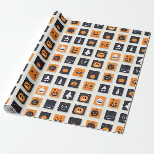 Happy Halloween Emoji for Kids Wrapping Paper