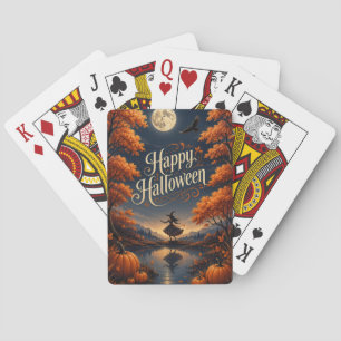 Happy Halloween Enchanted Autumn Pumpkin Playing Cards