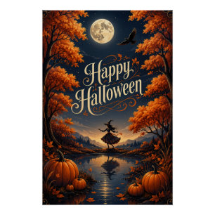 Happy Halloween Enchanted Autumn Pumpkin Poster