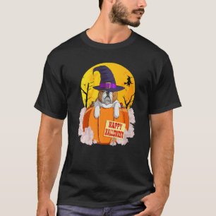 Happy Halloween English Bulldog Pumpkin Witch T-Shirt
