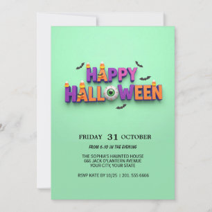 Happy Halloween Eyeball Invitation