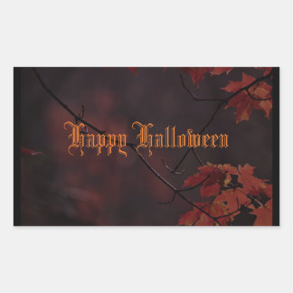 Happy Halloween fall foliage Rectangular Sticker