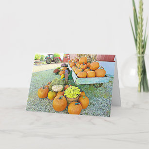 Happy Halloween Fall Pumpkin Display Card