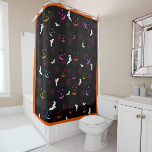Happy Halloween Fall Spooky Ghost Friends Shower Curtain