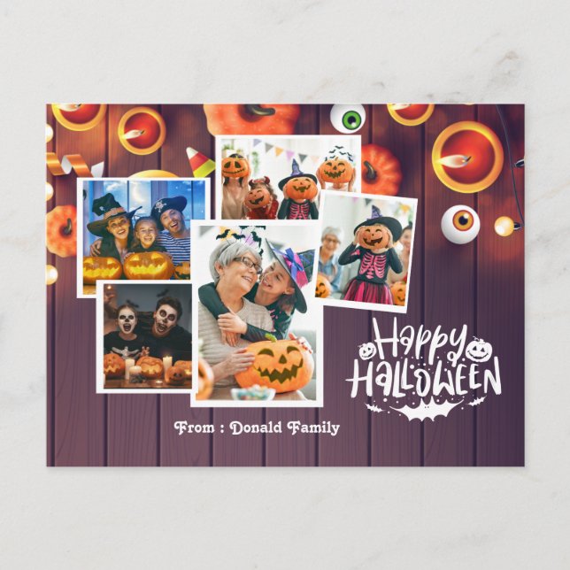 Happy Halloween Family Photo Card (Front)