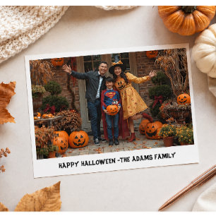 Happy halloween family photo card, halloween 2026  invitation