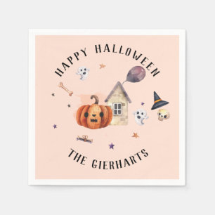 Happy Halloween Family Treats Custom Party Napkin