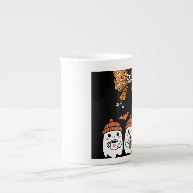 Happy Halloween – fantômes café mignons Bone China Mug (Front)