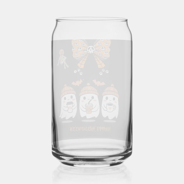 Happy Halloween – fantômes café mignons Can Glass (Front)