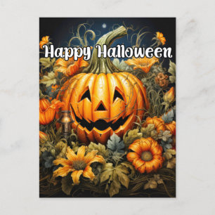 Happy Halloween   Festive Autumn Pumpkin Postcard