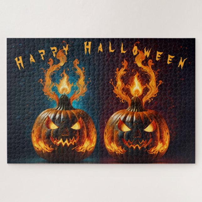 Happy Halloween Fiery Jigsaw Puzzle (Horizontal)