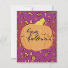 Happy Halloween Flat 4.25 x 5.5 Pumpkin Card