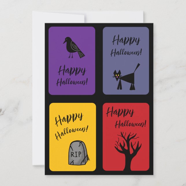 Happy Halloween Flat Class Card Download (Front)
