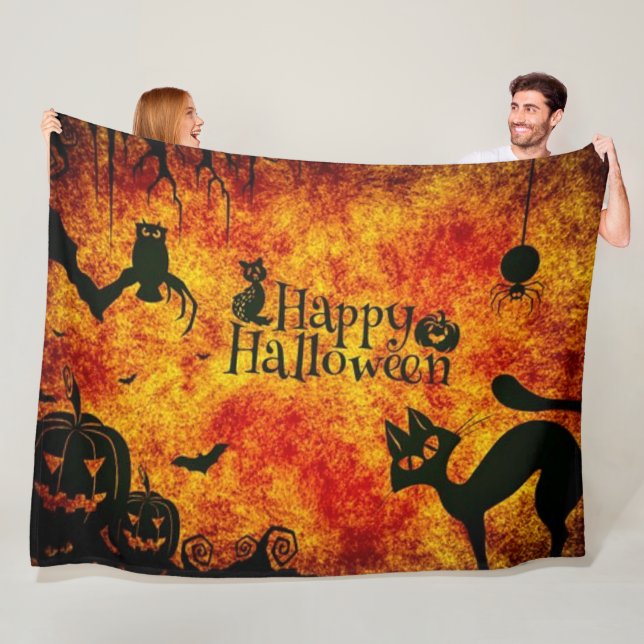 HAPPY HALLOWEEN FLEECE BLANKET (In Situ)