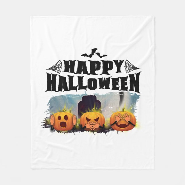Happy Halloween Fleece Blanket (Front)