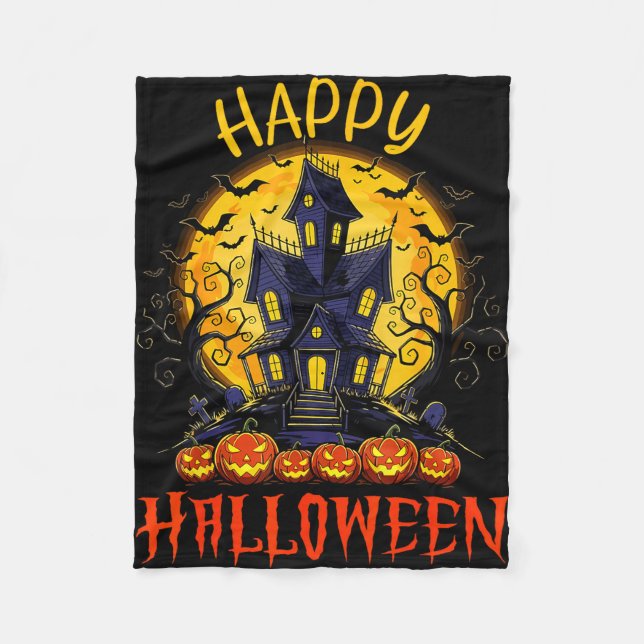 Happy halloween  fleece blanket (Front)