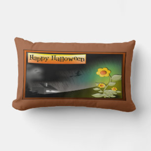 Happy Halloween & Flowers - Lumbar Cushion