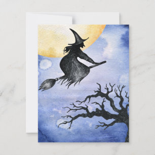 Happy Halloween Flying Witch Your Own Message