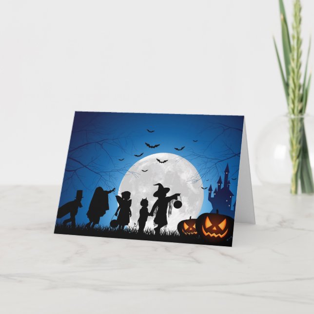 Happy Halloween Folded Holiday Card (Front)