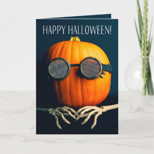Happy Halloween For Anyone Stay Weird Pumpkin  Holiday Card
