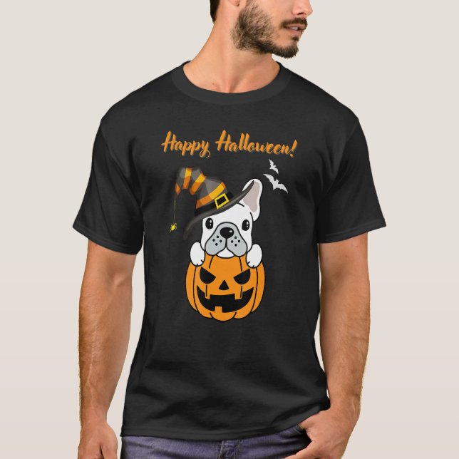 Happy Halloween  For French Bulldog Owners T-Shirt (Front)