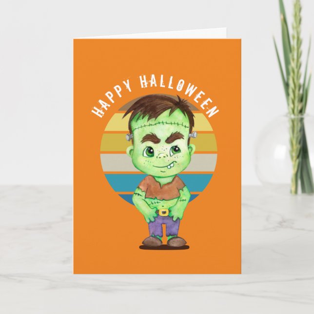 Happy Halloween - frankenstein Card (Front)