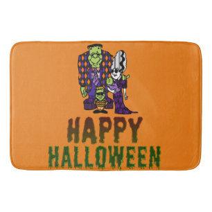Happy Halloween Frankenstein Family Bath Mat