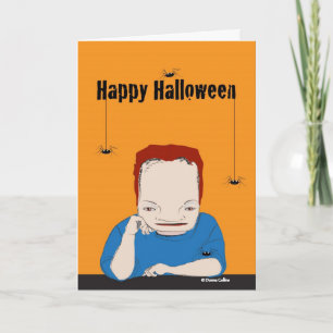 Happy Halloween Frankenstein spider card