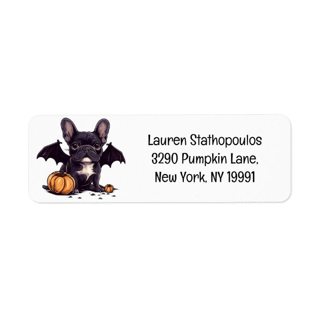 Happy Halloween French Bulldog Bat Wings Pumpkins (Front)