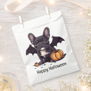 Happy Halloween French Bulldog Bat Wings Pumpkins Favour Bags