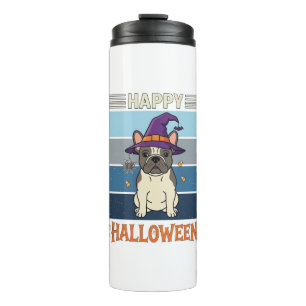Happy Halloween French Bulldog Witch Spider Web Ca Thermal Tumbler
