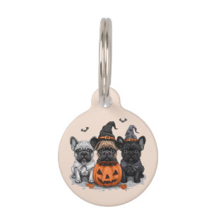 Happy Halloween French Bulldogs Pet Tag