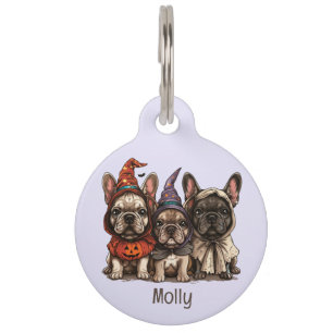 Happy Halloween French Bulldogs Pet Tag