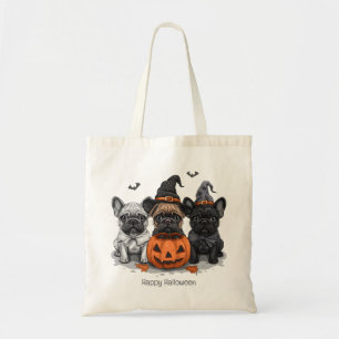 Happy Halloween French Bulldogs Tote Bag