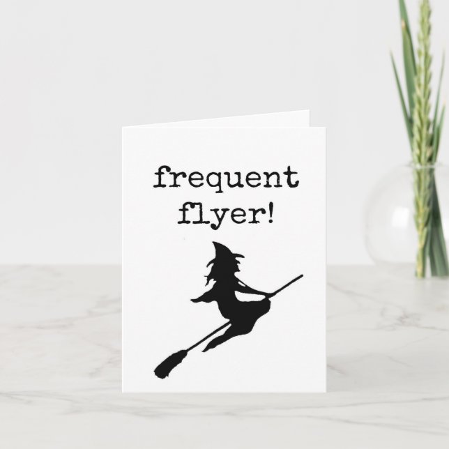 Happy Halloween, Frequent Flyer, Black Witch Card (Front)