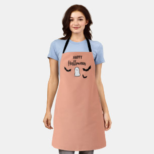 Happy Halloween Friendly Ghost Illustration Apron