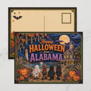 Happy Halloween From Alabama Kids Postcard