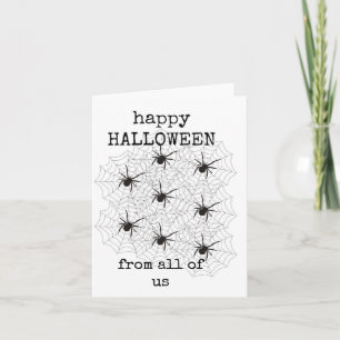 Happy Halloween, From All of Us, Black Spiders Card