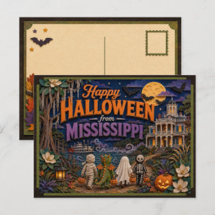 Happy Halloween From Mississippi Kids Postcard