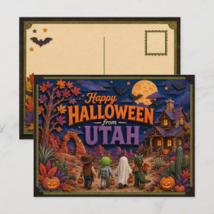 Happy Halloween From Utah Kids Postcard