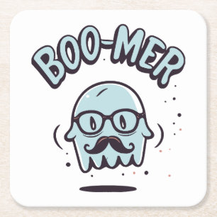Happy Halloween from Your Favourite Boomer! Square Paper Coaster