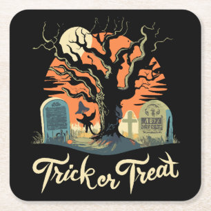 Happy Halloween From Your Funny Graveyard! Square Paper Coaster