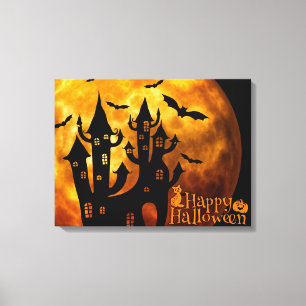 Happy Halloween (Full Moon) Canvas Print