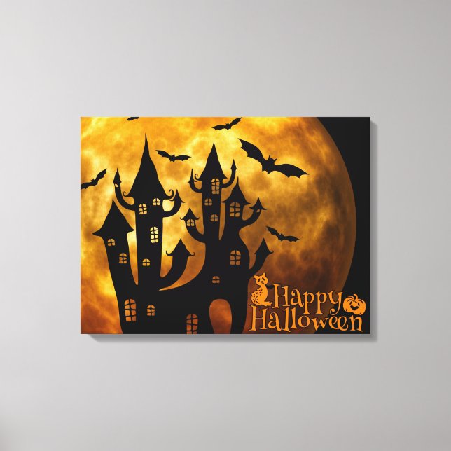 Happy Halloween (Full Moon) Canvas Print (Front)