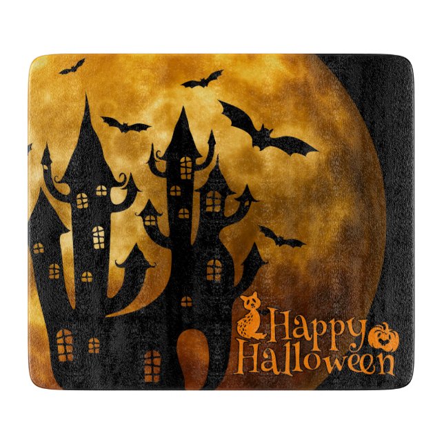 Happy Halloween (Full Moon) Cutting Board (Front)