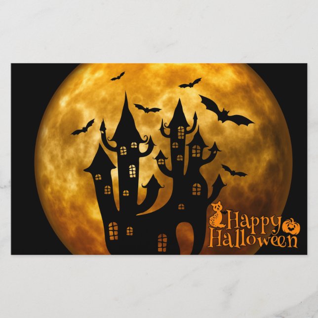 Happy Halloween (Full Moon) Stationery (Front)