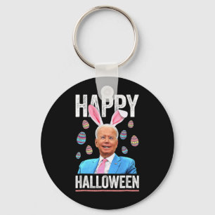 Happy Halloween Fun Biden Bunny Eggs For Halloween Key Ring